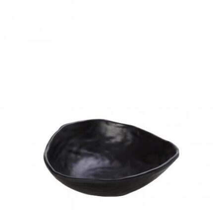 Μπολ τριγωνικό μαύρο Wavy Matte μελαμίνης 13,5x14x4,5εκ