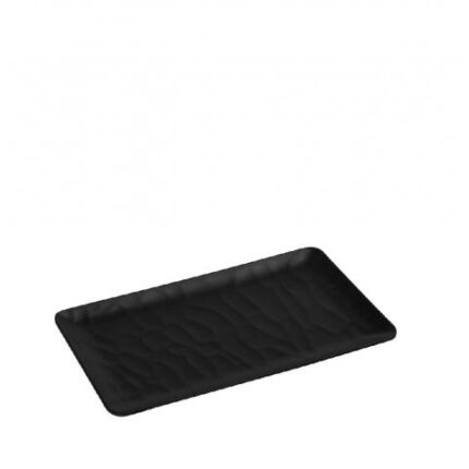 Πιατέλα ορθογώνια μαύρη Wavy Matte μελαμίνης 26x16.2εκ