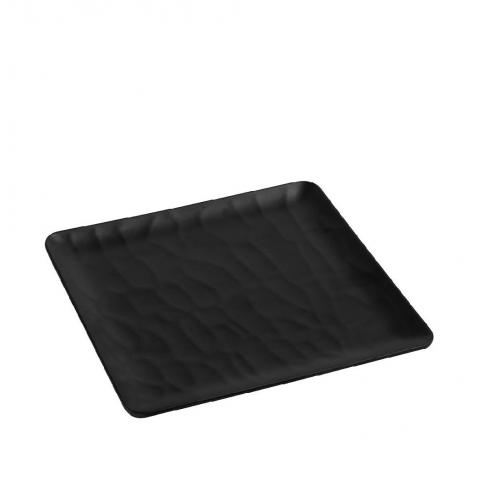 black-πιατο-ρηχο-τετραγ-22εκ-wavy-matte-μελαμινησ
