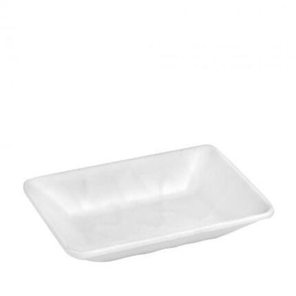 Μπολ ορθογώνιο λευκό Wavy Matte μελαμίνης 17x12,5εκ