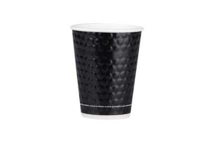 Χάρτινα Ποτήρια Διπλού Τοιχώματος 8/12/16oz Μαύρα Bubble Design